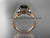 14kt rose gold heart  engagement ring, wedding ring  with a Black Diamond  center stone ADER395