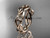 Beautiful Nature Themed Leaf and Flower Wedding Band, 14kt Rose Gold Gorgeous Floral Diamond Engagement Ring ADLR402B