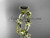 14k yellow gold diamond leaf and vine wedding ring,engagement ring with a Black Diamond center stone ADLR19D