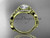 14kt yellow gold diamond celtic trinity knot wedding ring, engagement ring with a "Forever One" Moissanite center stone CT7211