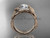 Incredible Diamond Leaf and Vine Wedding Ring, 14kt Rose Gold Moissanite Ring ADLR65