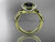 14kt yellow gold diamond leaf and vine wedding ring, engagement ring with a Black Diamond center stone ADLR289