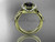 14kt yellow gold diamond leaf and vine wedding ring, engagement ring with a Black Diamond center stone ADLR289