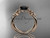 14kt rose gold celtic trinity knot wedding ring, engagement ring with a Black Diamond center stone CT7130 14kt rose gold celtic trinity knot wedding ring, engagement ring with a Black Diamond center stone CT7130