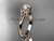 14kt rose gold celtic trinity knot wedding ring with a "Forever One" Moissanite center stone CT7154