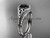 platinum diamond celtic trinity knot wedding ring, engagement set with a Black Diamond center stone CT7126S