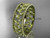 14kt yellow gold diamond leaf and vine wedding ring, engagement ring, wedding band ADLR46B