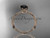 14k rose gold diamond vine and leaf wedding ring, engagement ring with Black Diamond center stone ADLR38