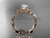 Unique 14kt rose gold diamond flower, leaf and vine wedding ring, engagement ring ADLR238