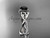 platinum celtic trinity knot engagement ring, wedding ring with a Black Diamond center stone CT790