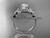14k white gold unique engagement ring, wedding ring ADLR387