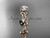 14kt rose gold diamond celtic trinity knot wedding ring, engagement ring with a "Forever One" Moissanite center stone CT7215