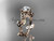 14kt rose gold diamond celtic trinity knot wedding ring, engagement ring with a "Forever One" Moissanite center stone CT7215
