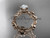 14k rose gold diamond leaf and vine engagement ring, engagement set ADLR20S