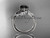 Unique 14k white gold diamond leaf and vine wedding ring, engagement ring with a Black Diamond center stone ADLR225