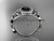 14kt white gold diamond celtic trinity knot wedding ring, engagement ring with a Black Diamond center stone CT7300