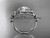 Halo Diamond Flower Bridal Ring, 14kt White Gold Moissanite center stone Ring ADLR131