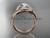 14kt rose gold diamond wedding ring, engagement set with a "Forever One" Moissanite center stone ADLR383S 14kt rose gold diamond wedding ring, engagement set with a "Forever One" Moissanite center stone ADLR383S