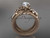 Leaf and Vine Moissanite Bridal Ring, 14kt Rose Gold Nature Inspired Floral Wedding Set ADLR253S