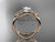 Unique Flower Engagement Ring, 14kt Rose Gold Diamond Wedding Ring ADLR90