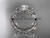 Platinum diamond leaf and vine wedding ring, engagement set ADLR59S