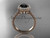 14kt rose gold diamond floral wedding ring, engagement ring with a Black Diamond center stone ADLR101