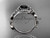 14kt white gold diamond celtic trinity knot wedding ring, engagement ring with a Black Diamond center stone CT7211