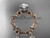 Celtic Wedding Ring Inspired by Nature , 14kt Rose Gold Moissanite Bridal Ring CT7124