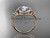 Modern Celtic Wedding Rings, 14kt Rose Gold Gorgeous Diamond Engagement Ring CT7201