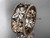 14k rose gold diamond leaf and vine wedding band,engagement ring ADLR10B