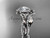 14kt white gold celtic trinity knot engagement set, wedding ring with a "Forever One" Moissanite center stone CT789S