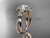 14kt rose gold diamond leaf and vine wedding ring, engagement ring ADLR89