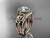14kt rose gold diamond celtic trinity knot wedding ring, engagement set with a "Forever One" Moissanite center stone CT7131S
