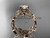 14k rose gold diamond leaf and vine wedding ring, engagement ring, engagement set ADLR213S