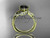 Unique 14k yellow gold diamond leaf and vine wedding ring, engagement ring with a Black Diamond center stone ADLR225