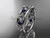 14kt white gold diamond leaf wedding ring,engagement ring, wedding band ADLR160B nature inspired jewelry
