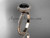 Awesome Halo Diamond Engagement Ring, 14kt Rose Gold Black Diamond Bridal Ring ADER95
