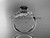 14kt white gold diamond leaf and vine engagement ring with a Black Diamond center stone ADLR112