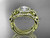 14kt yellow gold diamond unique engagement ring, wedding ring with double matching band ADLR300