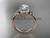 14kt rose gold diamond celtic trinity knot wedding ring, engagement ring CT7373