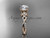 14kt rose gold flower diamond wedding ring, engagement ring with a "Forever One" Moissanite center stone ADLR388