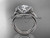 platinum diamond unique engagement set, wedding ring, bow ring with a "Forever One" Moissanite center stone ADER155S