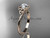 14kt rose gold celtic trinity knot wedding ring, engagement ring with a "Forever One" Moissanite center stone CT7322