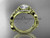 14kt yellow gold diamond celtic trinity knot wedding ring, engagement set with a "Forever One" Moissanite center stone CT7211S