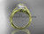 14kt yellow gold diamond leaf and vine wedding ring, engagement ring with "Forever One" Moissanite center stone ADLR64