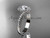 14kt white gold halo diamond engagement ring with a "Forever One" Moissanite center stone ADLR379