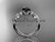 14kt white gold diamond leaf and vine wedding ring, engagement ring with Black Diamond center stone ADLR68