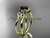 14kt yellow gold celtic trinity knot wedding ring, engagement ring with a Black Diamond center stone CT7130