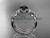 14kt white gold celtic trinity knot engagement set, wedding ring with a Black Diamond center stone CT768S