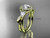 14kt yellow gold diamond unique engagement ring, wedding ring with a "Forever One" Moissanite center stone ADLR314